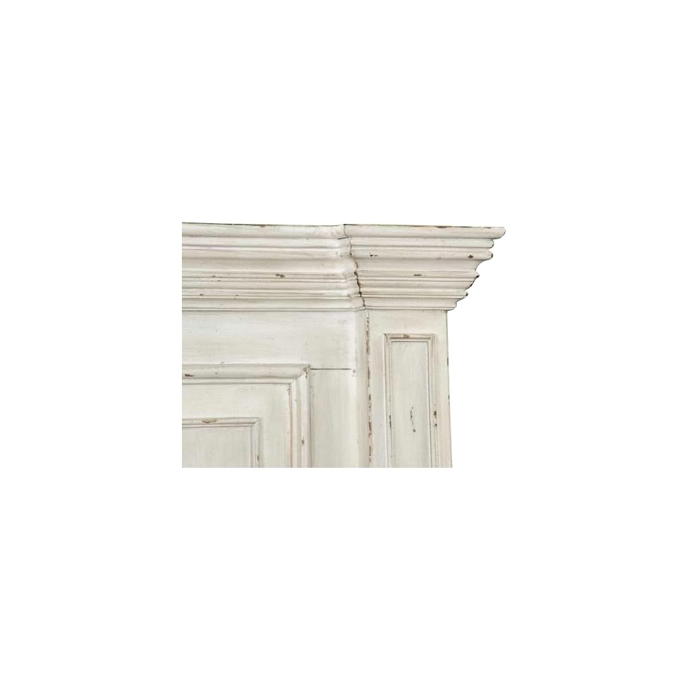 Liberty Furniture Big Valley California King Panel Bed Traditional Bedroom Wood Bed Frame - Distressed Whitestone Birch Wood