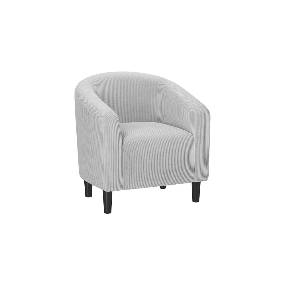 Yaheetech Small 25.5in Wide Velvet Barrel Accent Chair for Bedroom, Black