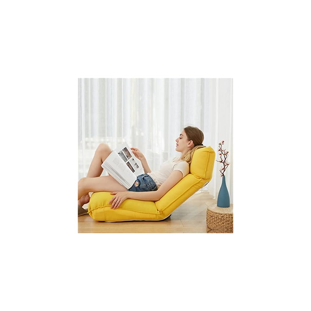 Upholstery Chair Adjustable Floor for Window Lounge Chaise Backrest 14-Position Folding Lazy Recliner