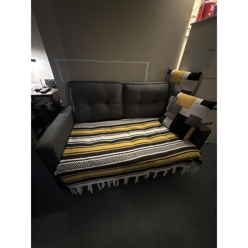 VINGLUpgraded Loveseat Sleeper, 53.5"W 83"L Convertible Sofa Bed Couch Futon Couches for Living Room, Twin Folding Couch Bed for Small Spaces, Foldable Floor Gaming Sofa Bed for Basement, Dark Grey