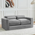 Bean Bag Chair, Two-seat Bean Bag Sofa with Pillows and Armrests for Adults (Grey, Loveseat-Standard)