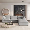 Cloud Modular Sectional Sofa Couch with Storage Ottoman,120.45" L Shaped Convertible Couches for Living Room,Minimalist Deep Sofa Couches,Sofa Covers Washable&Replaceable(Grey)