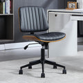 Armless Rolling Office Desk Chair, Adjustable Height Computer Chair, Black