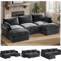 Xixini 108" U-Shaped Modular Sectional Sofa, 5-Seat, Grey